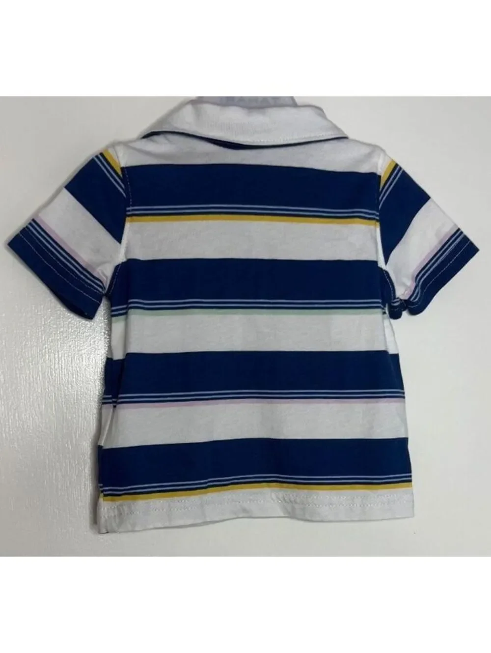Carter's Baby Boys' 3M Striped Polo Shirt, 100% Cotton, Navy Blue and White